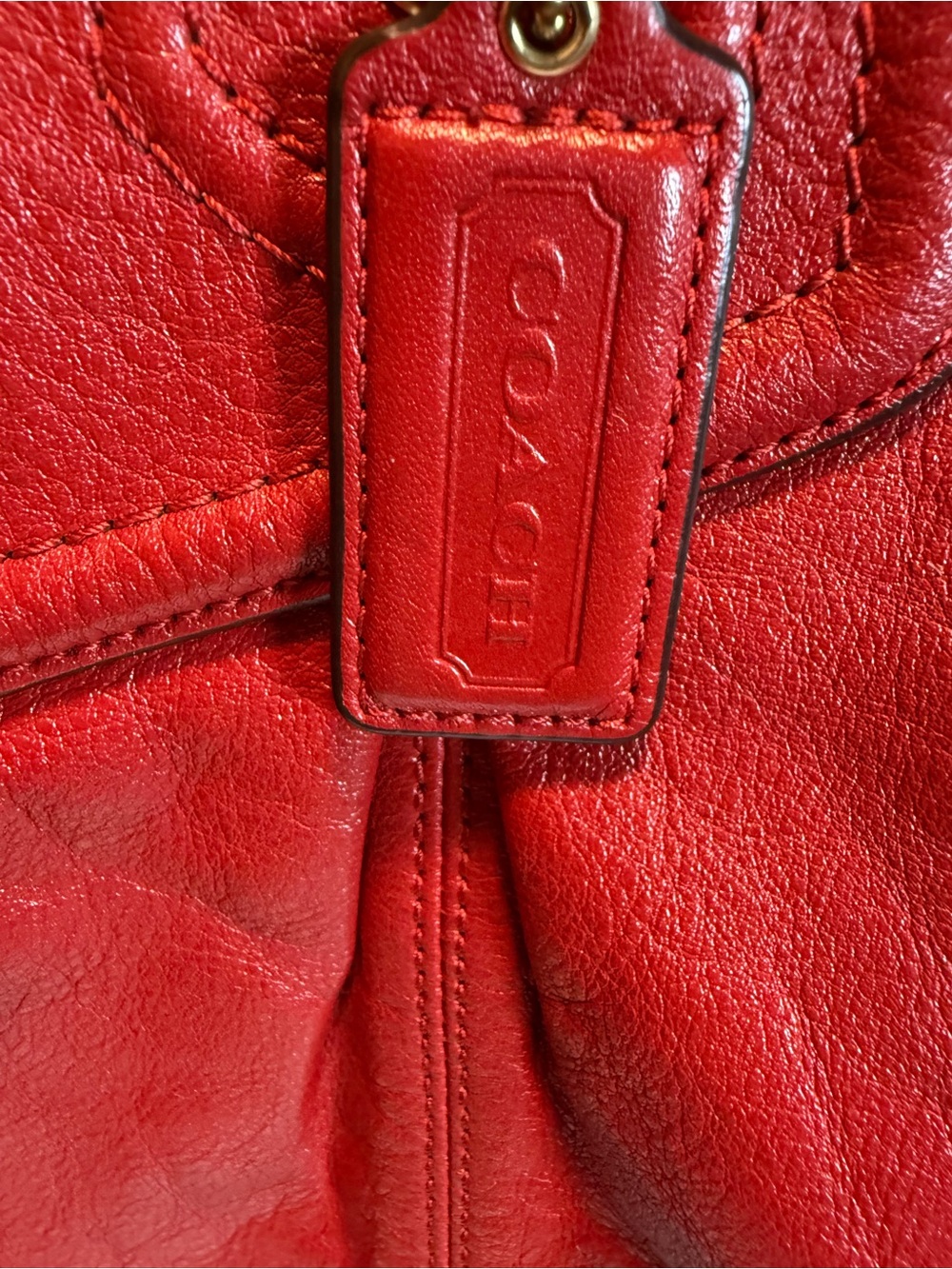 Vintage Coach Ashley Red Leather Tote Bag - Picture 8 of 12